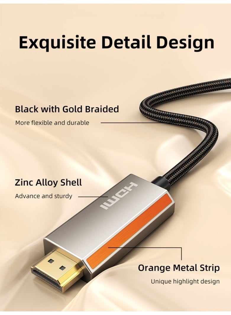 كابل تايم كابل DisplayPort أحادي الاتجاه من 1.4 إلى HDMI 2.1، يدعم دقة 8K بمعدل 60 هرتز، ودقة 4K بمعدل 120 هرتز، بسرعة نقل بيانات عالية تصل إلى 48 جيجابت في الثانية، يدعم تقنية HDR، وHDCP 2.3، وDSC 1.2، متوافق مع أجهزة الكمبيوتر الشخصية، وأجهزة الكمبيوتر المحمولة، وشاشات الألعاب، وأجهزة التلفزيون، وأجهزة العرض. - Image 4